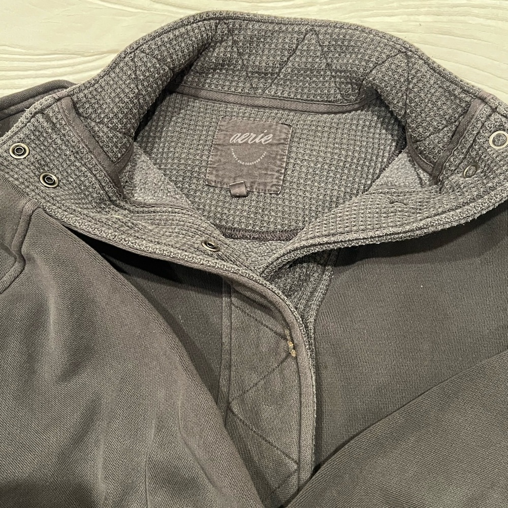 Aerie Women’s oversized waffle 1/4 snap sweatshirt XS